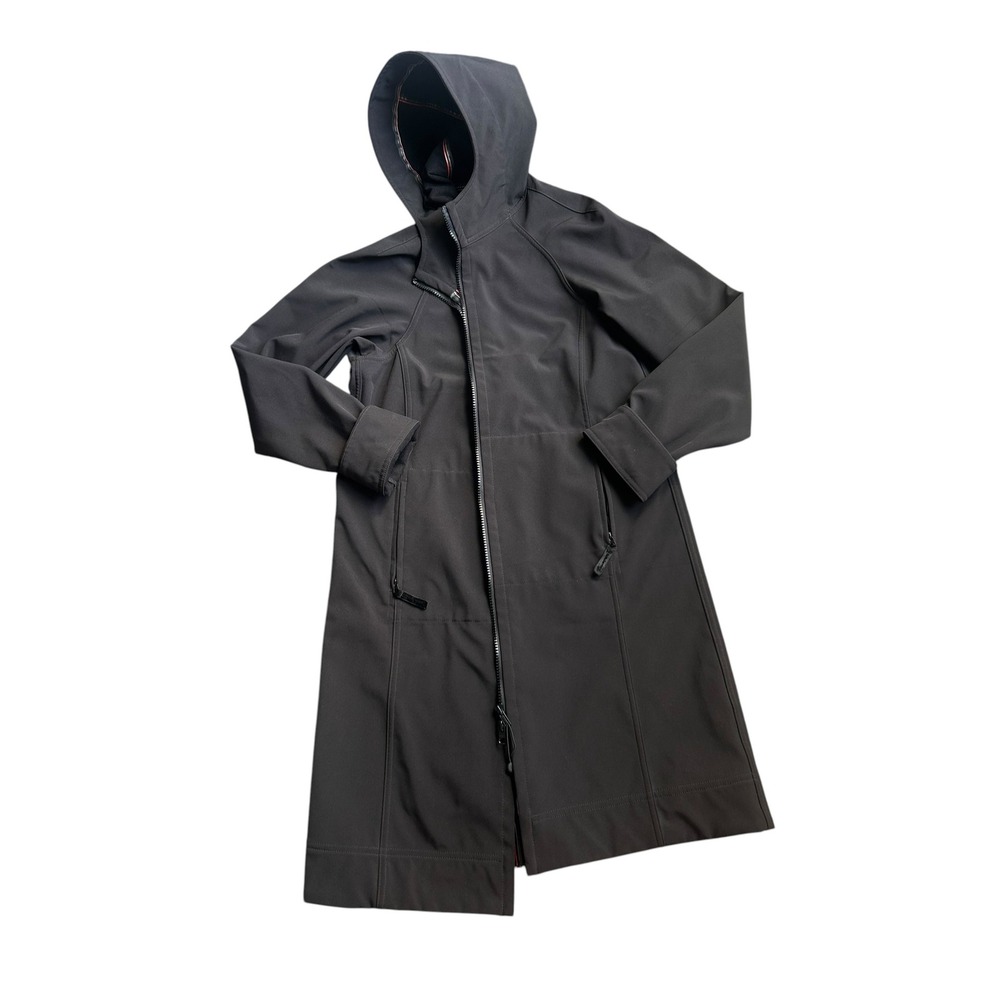 Lululemon Black Hooded Softshell Trench Coat Jacket Women's Size Small